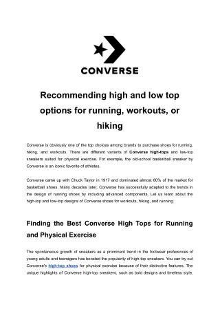 Recommending High and Low Top Options For Running, Workouts, or Hiking