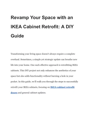 Revamp Your Space with an IKEA Cabinet Retrofit_ A DIY Guide