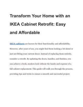 Transform Your Home with an IKEA Cabinet Retrofit_ Easy and Affordable
