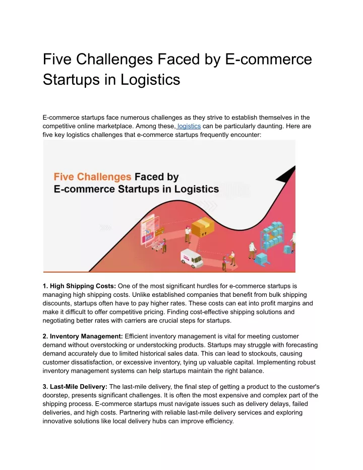 five challenges faced by e commerce startups