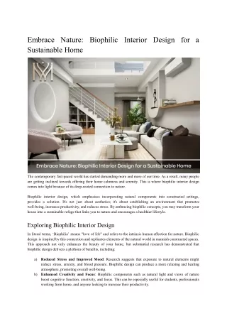Embrace Nature_ Biophilic Interior Design for a Sustainable Home - MWM Spaces - May'24
