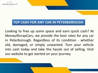 Top Cash for Any Car in Peterborough