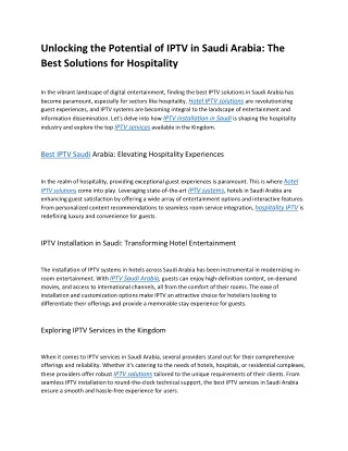 Unlocking the Potential of IPTV in Saudi Arabia with AL IMTEDAD