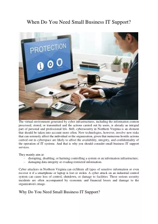 when do you need small business it support