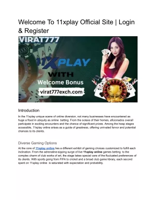 Welcome To 11xplay Official Site _ Login & Register