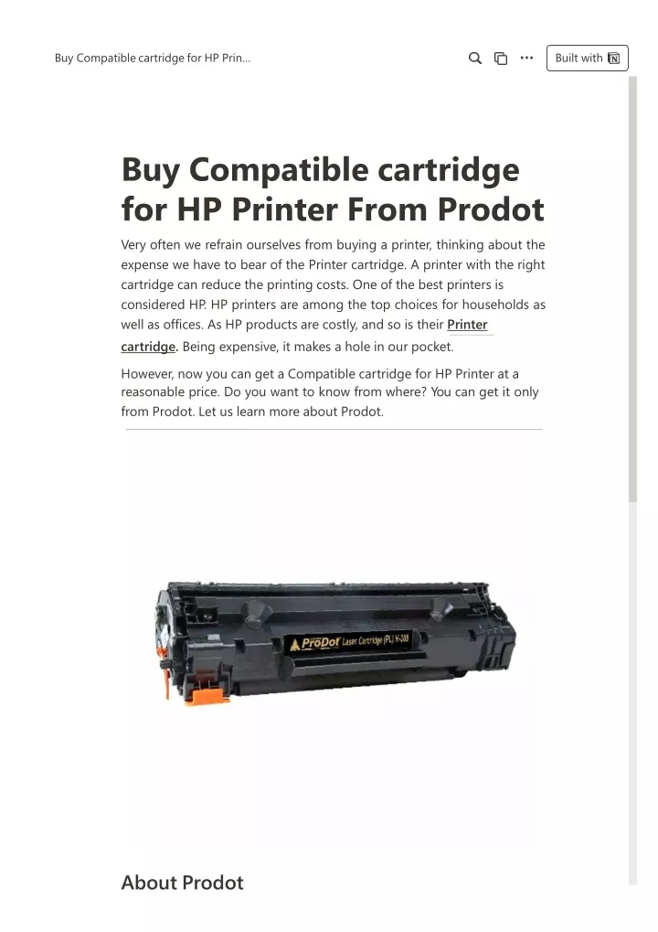 buy compatible cartridge for hp printer from prodot