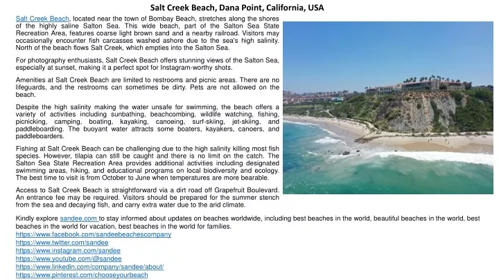 salt creek beach dana point california usa