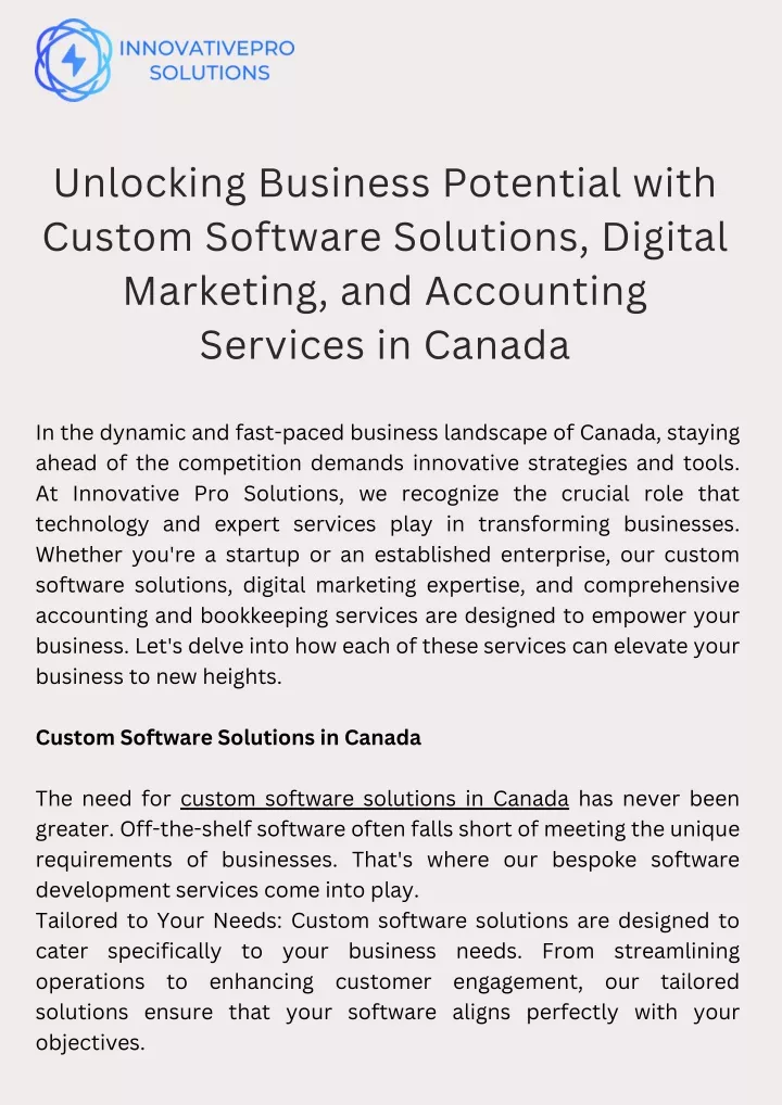 PPT - Unlocking Business Potential with Custom Software Solutions ...