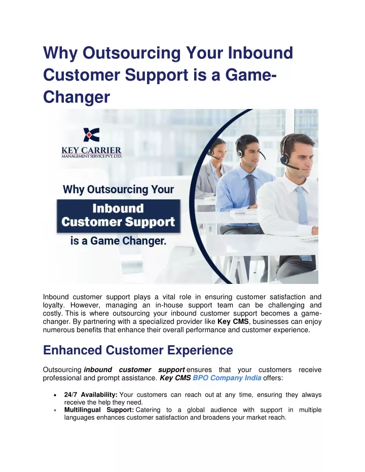 why outsourcing your inbound customer support