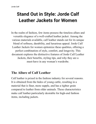Stand Out in Style_ Jorde Calf Leather Jackets for Women