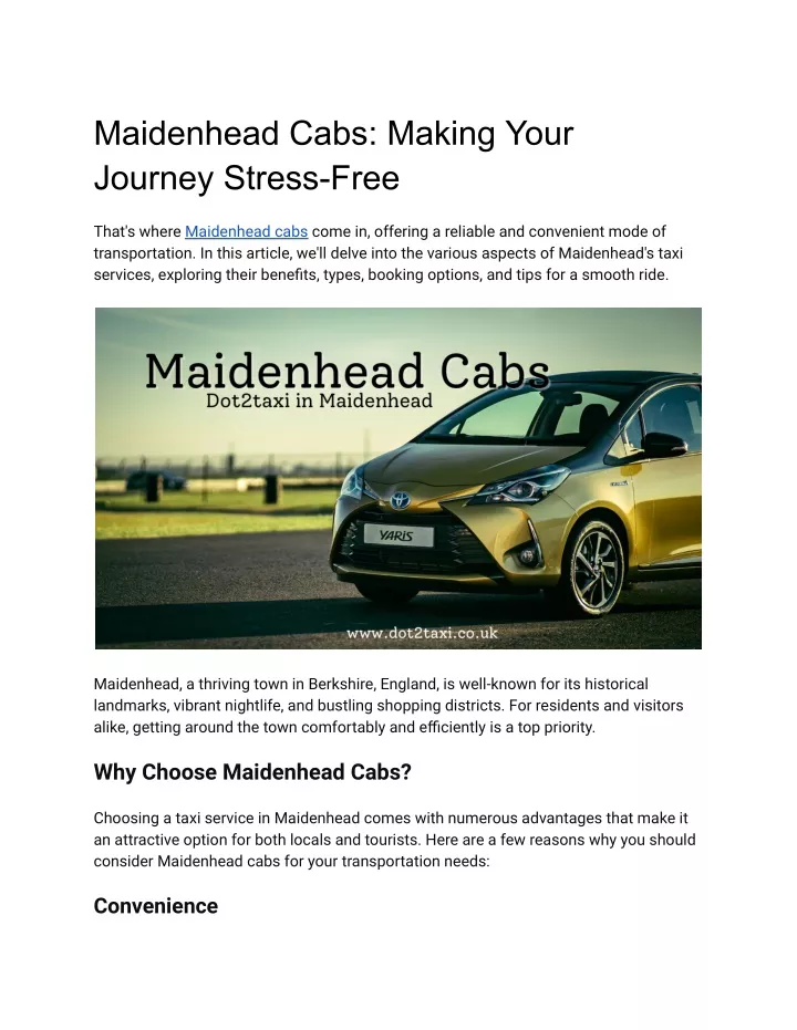 maidenhead cabs making your journey stress free