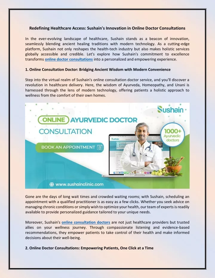 redefining healthcare access sushain s innovation