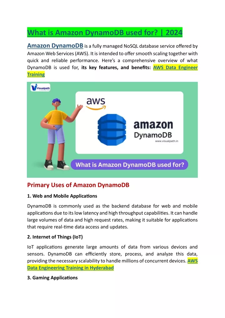 what is amazon dynamodb used for 2024