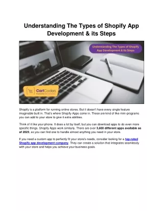 Understanding The Types of Shopify App Development & its Steps