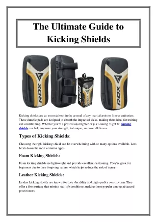 The Ultimate Guide to Kicking Shields