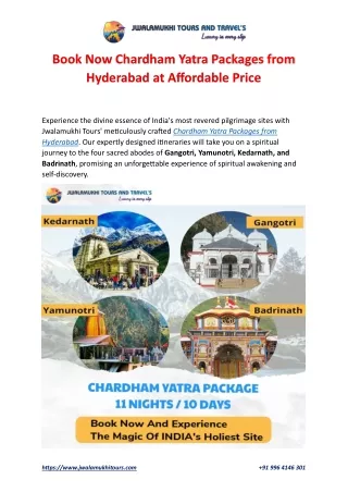 Chardham Yatra Packages from Hyderabad