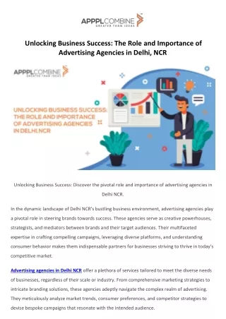 Unlocking Business Success The Role and Importance of Advertising Agencies in Delhi, NCR