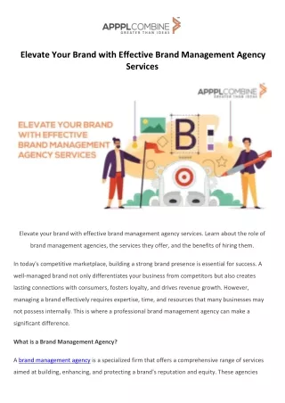 Elevate Your Brand with Effective Brand Management Agency Services