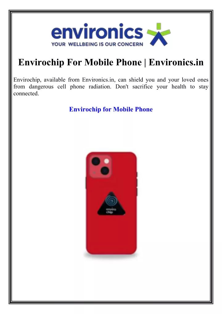 envirochip for mobile phone environics in