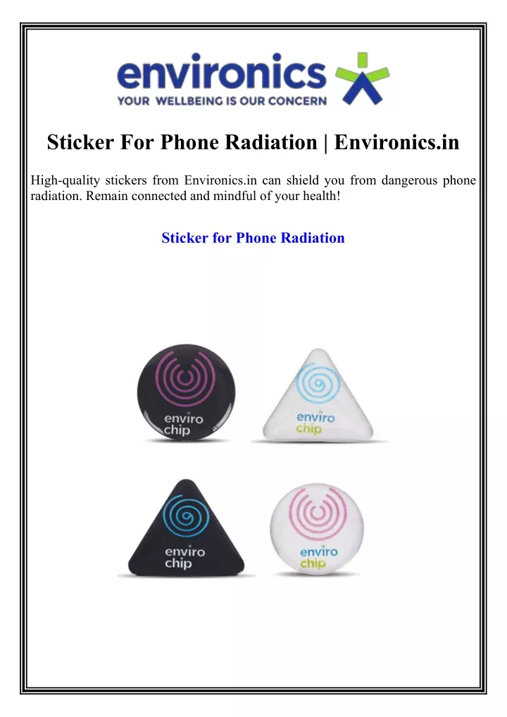 sticker for phone radiation environics in