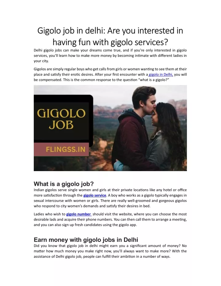 gigolo job in delhi are you interested in gigolo