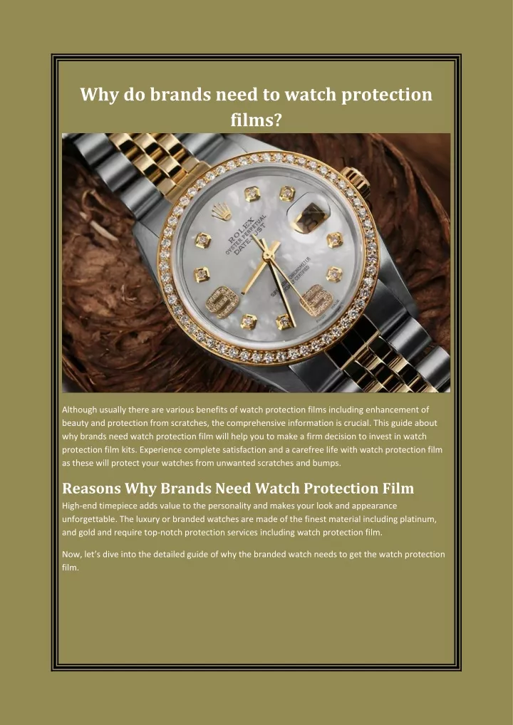 why do brands need to watch protection films