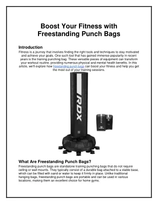 Boost Your Fitness with Freestanding Punch Bags