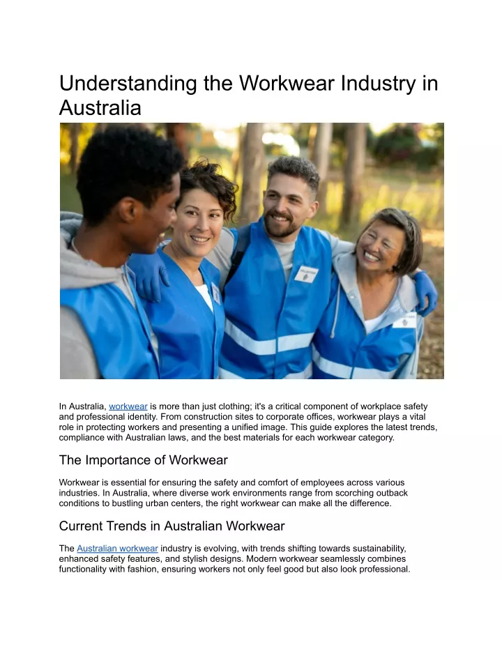 understanding the workwear industry in australia