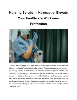 Nursing Scrubs in Newcastle: Elevate Your Healthcare Workwear Profession