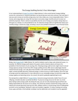 the energy auditing service s four advantages