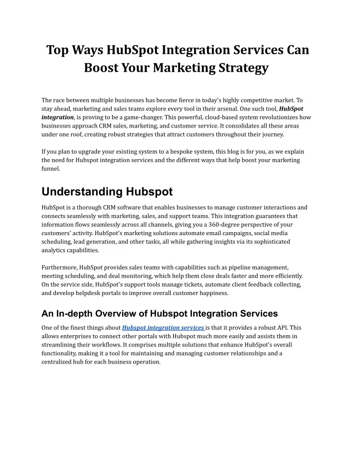 top ways hubspot integration services can boost