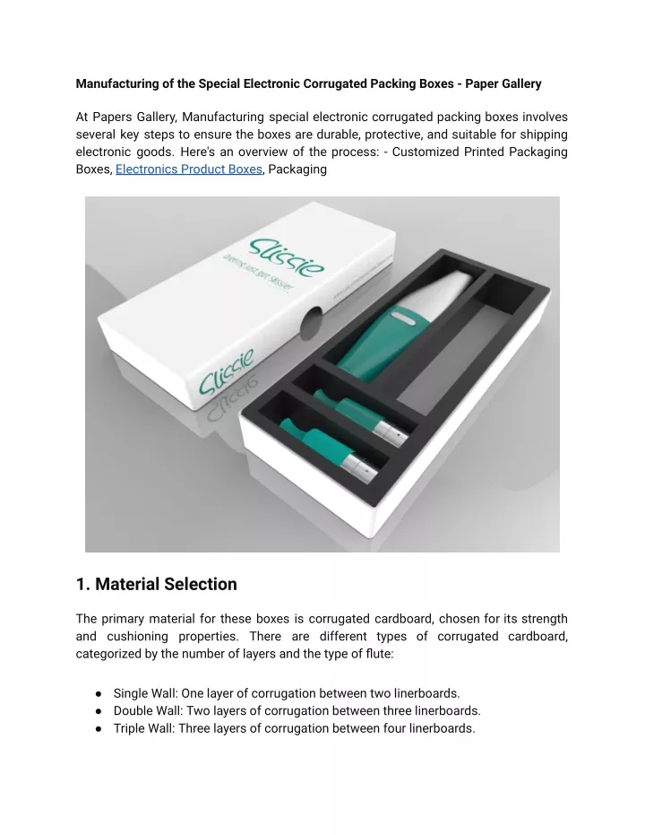 manufacturing of the special electronic