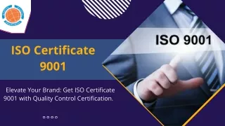 ISO Certificate 9001 | Quality Control Certification