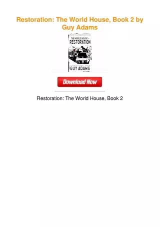 Restoration: The World House, Book 2 by Guy Adams