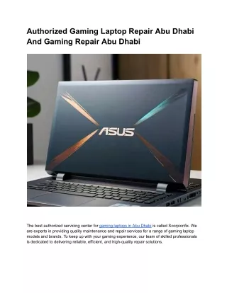 Authorized Gaming Laptop Repair Abu Dhabi