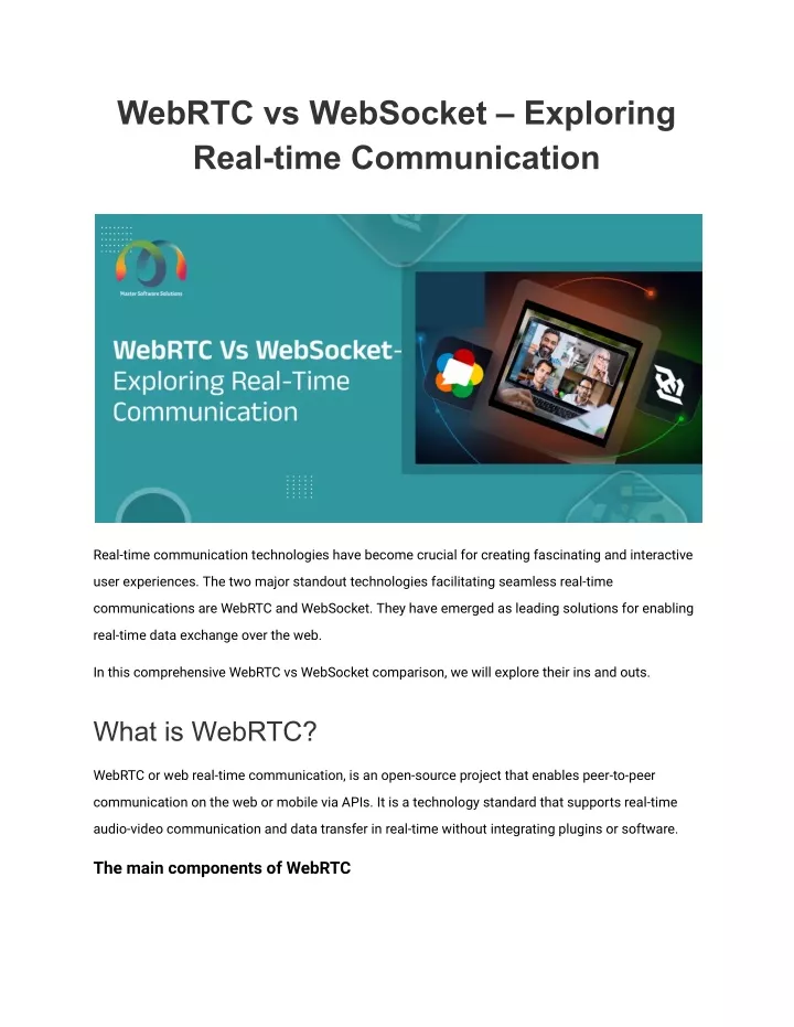 webrtc vs websocket exploring real time