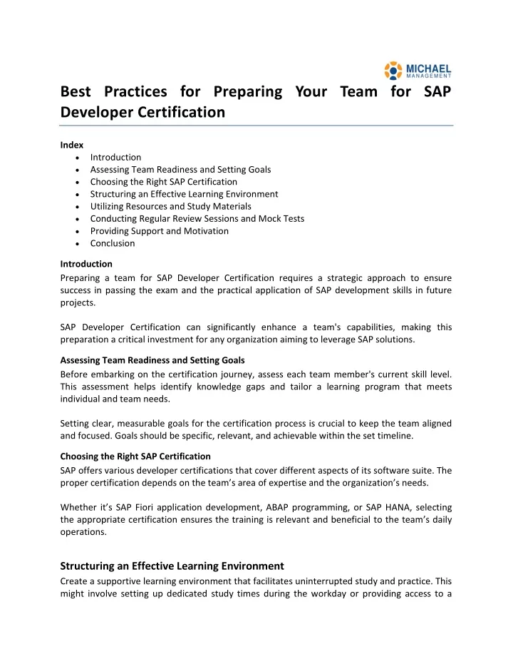 best practices for preparing your team