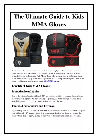 The Ultimate Guide to Kids MMA Gloves