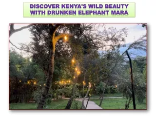 Discover Kenya's Wild Beauty with Drunken Elephant Mara