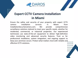 Expert CCTV Camera Installation in Miami