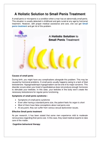 A Holistic Solution to Small Penis Treatment
