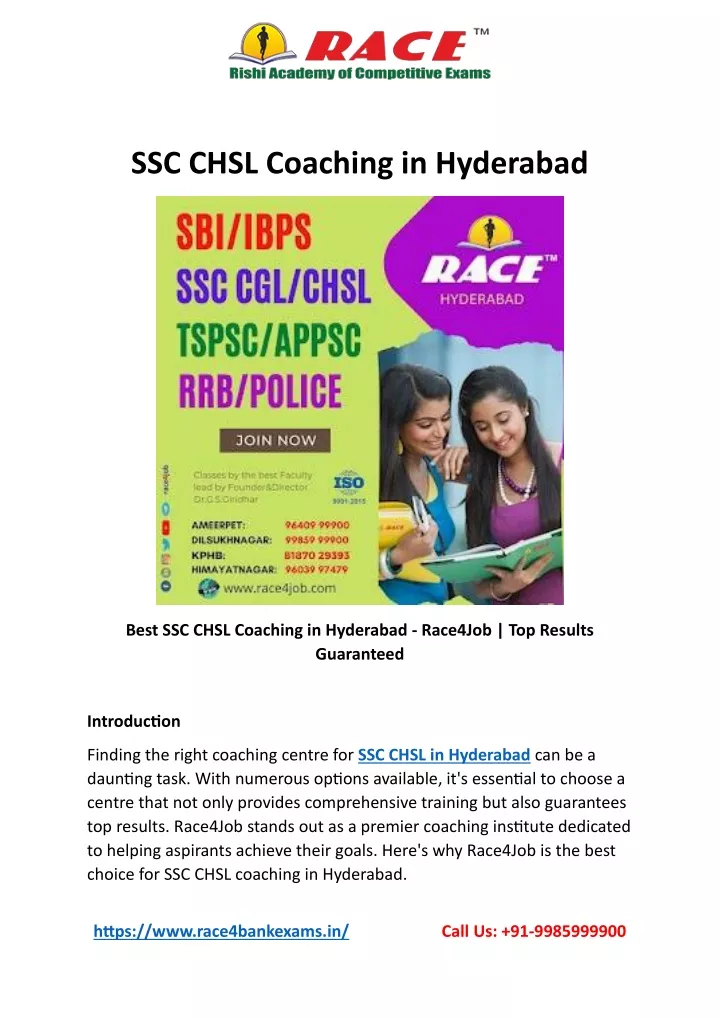 ssc chsl coaching in hyderabad