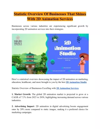 Statistic Overview Of Businesses That Shines With 2D Animation Services