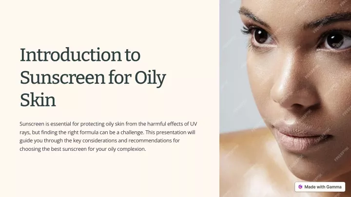 introduction to sunscreen for oily skin