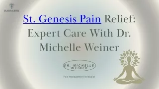 St. Genesis Pain Relief In Florida By Dr. Michelle Weiner