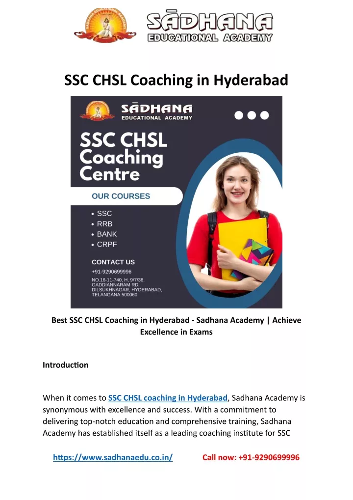 ssc chsl coaching in hyderabad