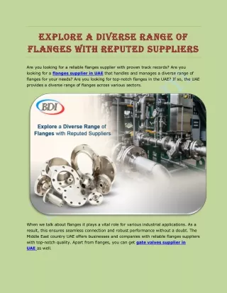 Explore a Diverse Range of Flanges with Reputed Suppliers