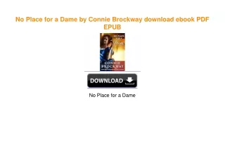 No Place for a Dame by Connie Brockway [PDF EPUB KINDLE]