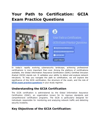 Your Path to Certification_ GCIA Exam Practice Questions