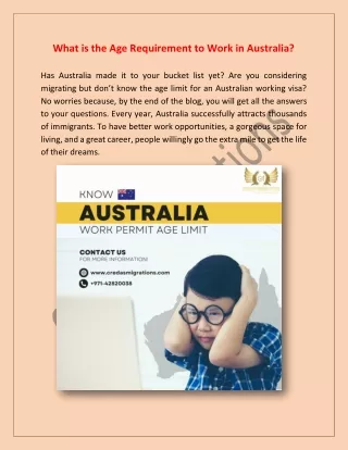 What is the Age Requirement to Work in Australia_CredasMigrations